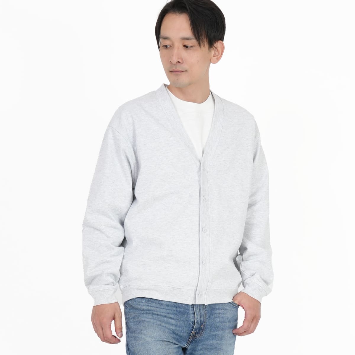 10.0オンス コットン ジャージー ルーズフィット カーディガン | メンズ | 1枚 | 4488-01 | アッシュ