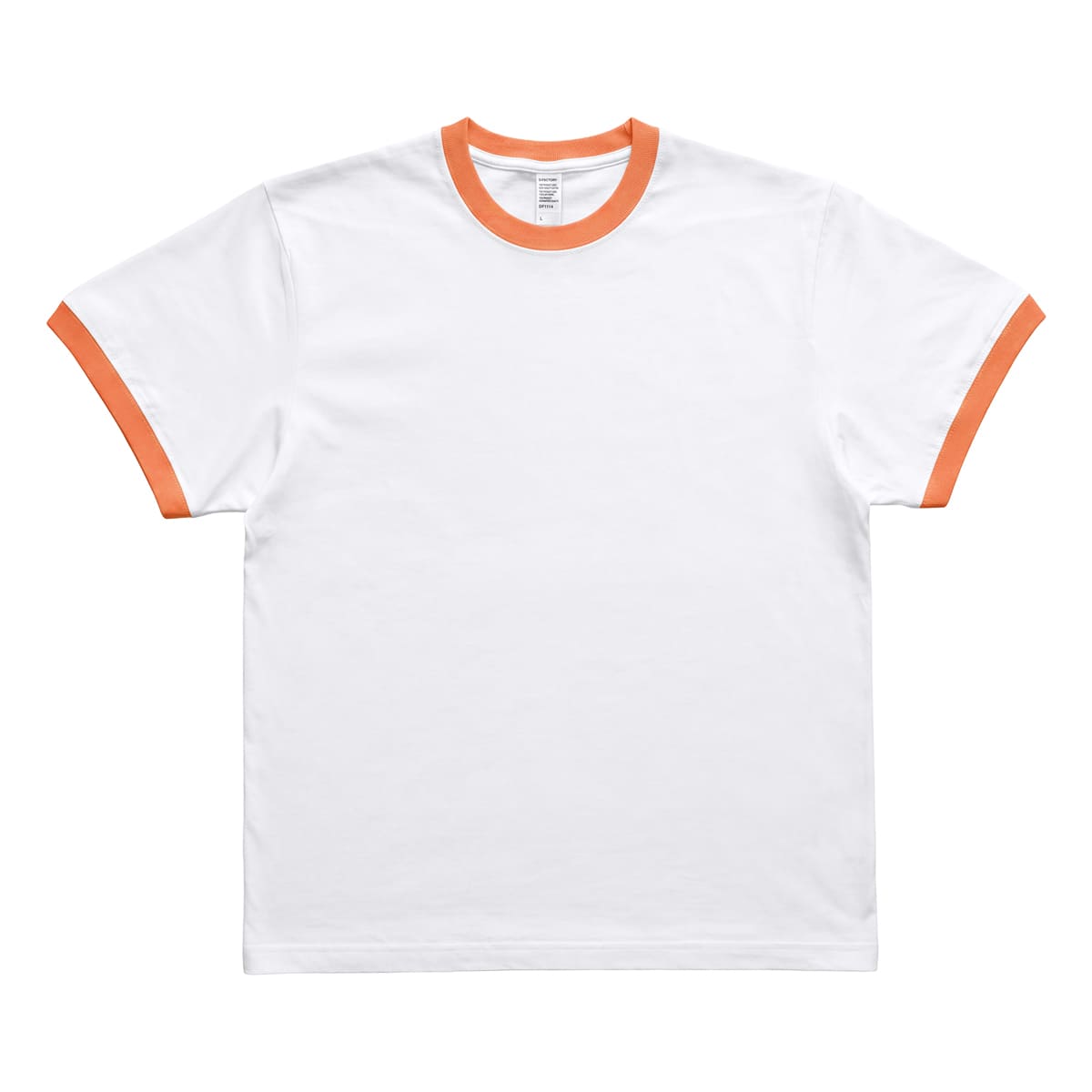 32 DF1114 6.6オンス プレミアムリンガーTシャツ | ビッグサイズ | 1枚 | DF1114 | ホワイト×オレンジ