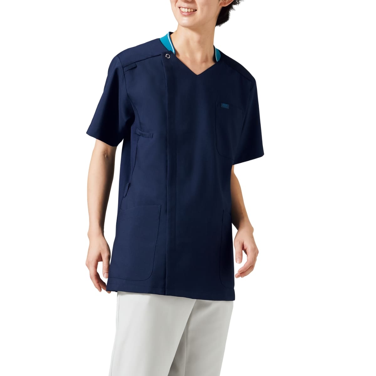 メンズジップスクラブ | 医療介護ユニフォーム | 1枚 | 7044SC | ダークネイビー×ダークネイビー