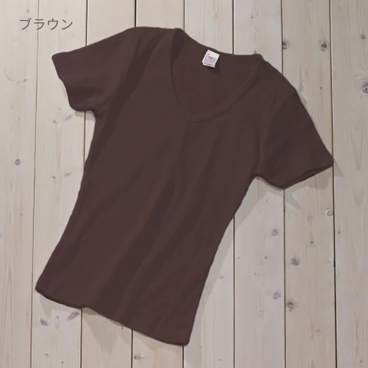 S/S VネックTシャツ | レディース | 1枚 | DM4315 | ブラウン