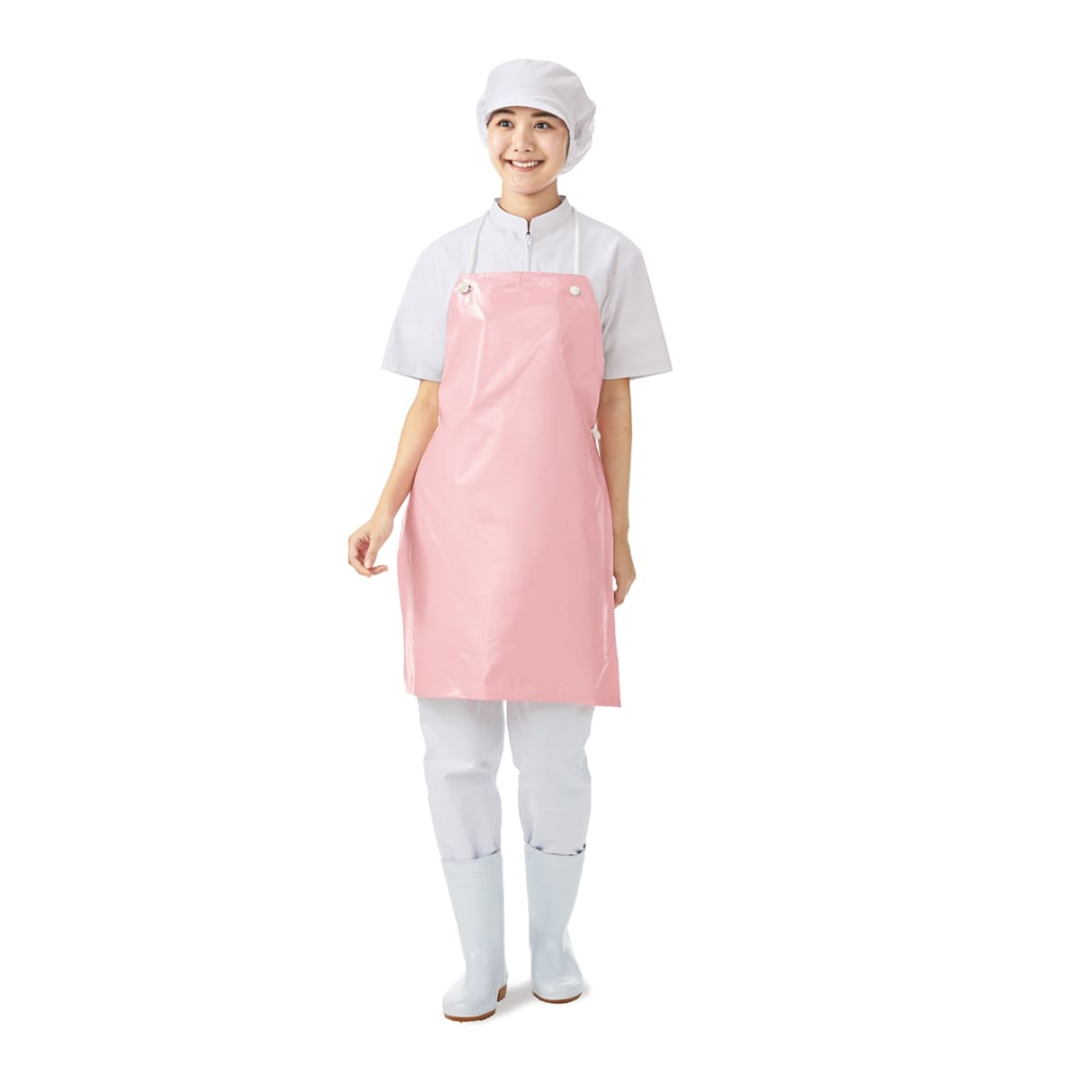 胸当てエプロン | ユニフォーム | 1枚 | APK3185 | ピンク