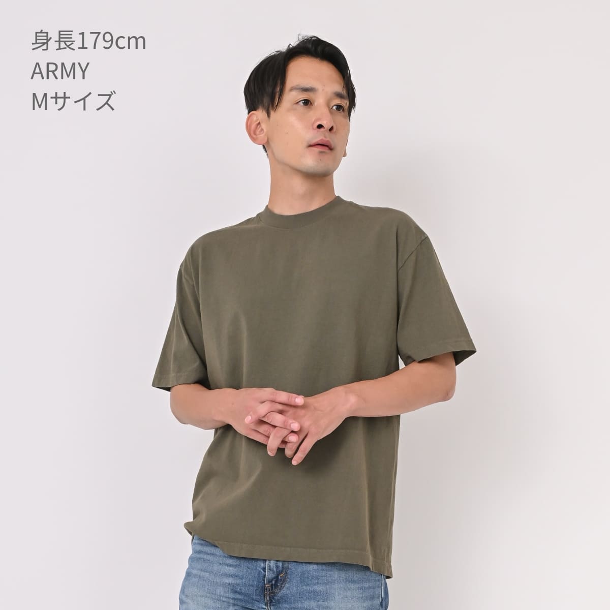 los angeles apparel S/S Grmnt Dye Crew Neck 6.5oz | メンズ | 1枚 | 1801GD | NAVY