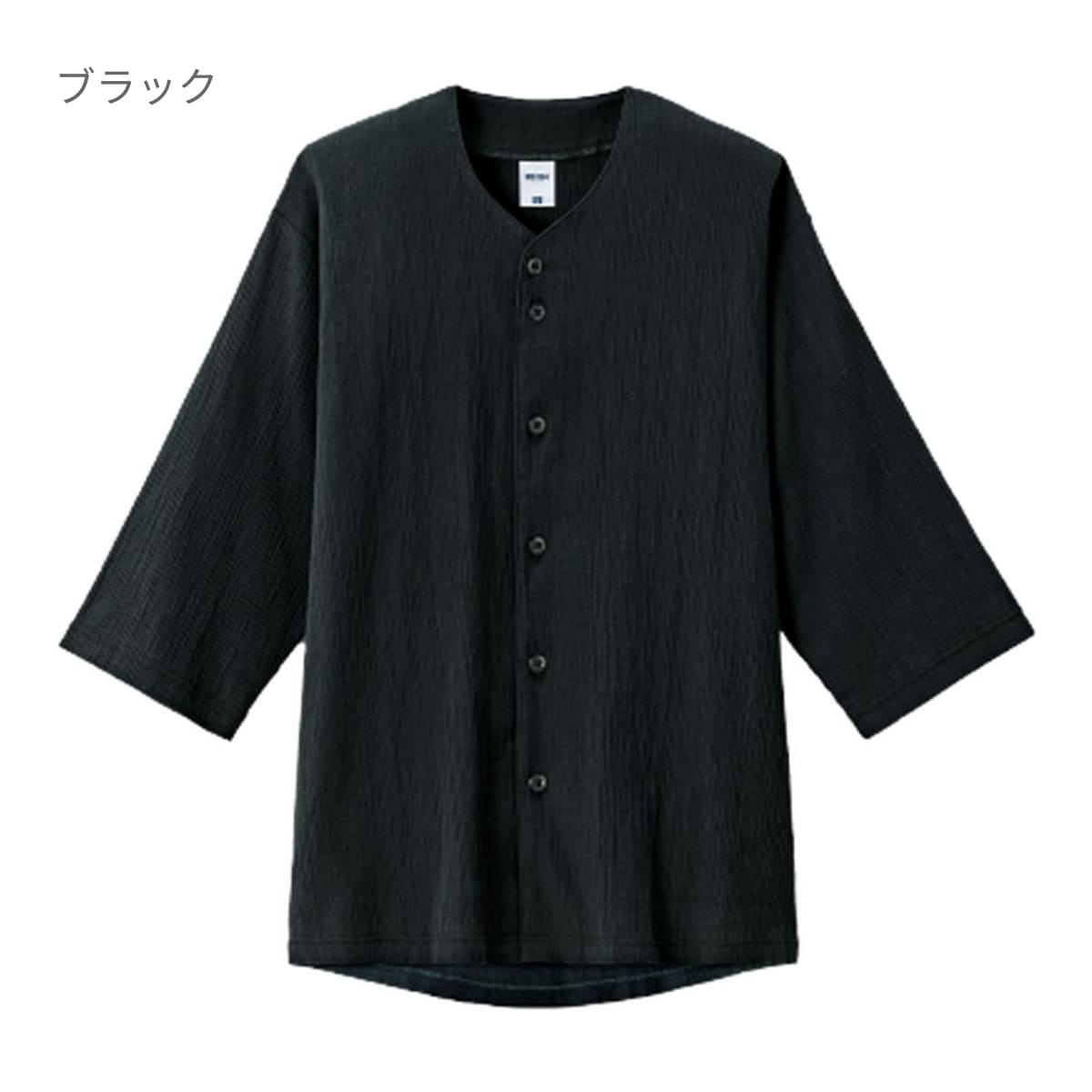 楊柳鯉口五分袖シャツ | メンズ | 1枚 | MS1176 | ブラック