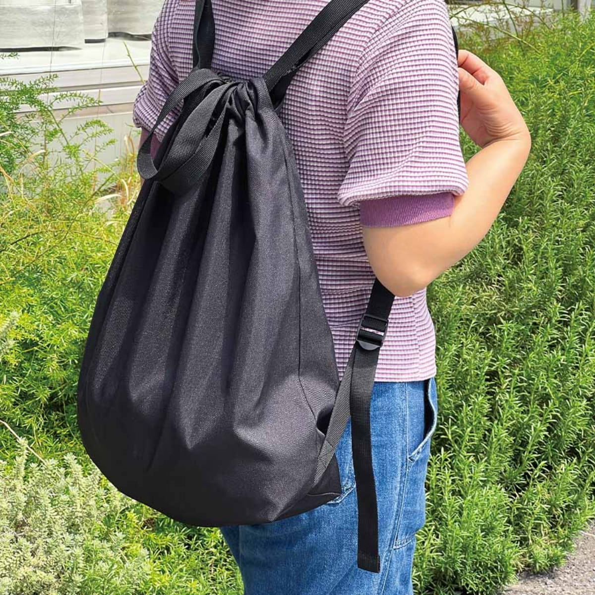 ハンドル付ポリ巾着リュック | ノベルティ(小物) | 1枚 | TR-1417 | ネイビー