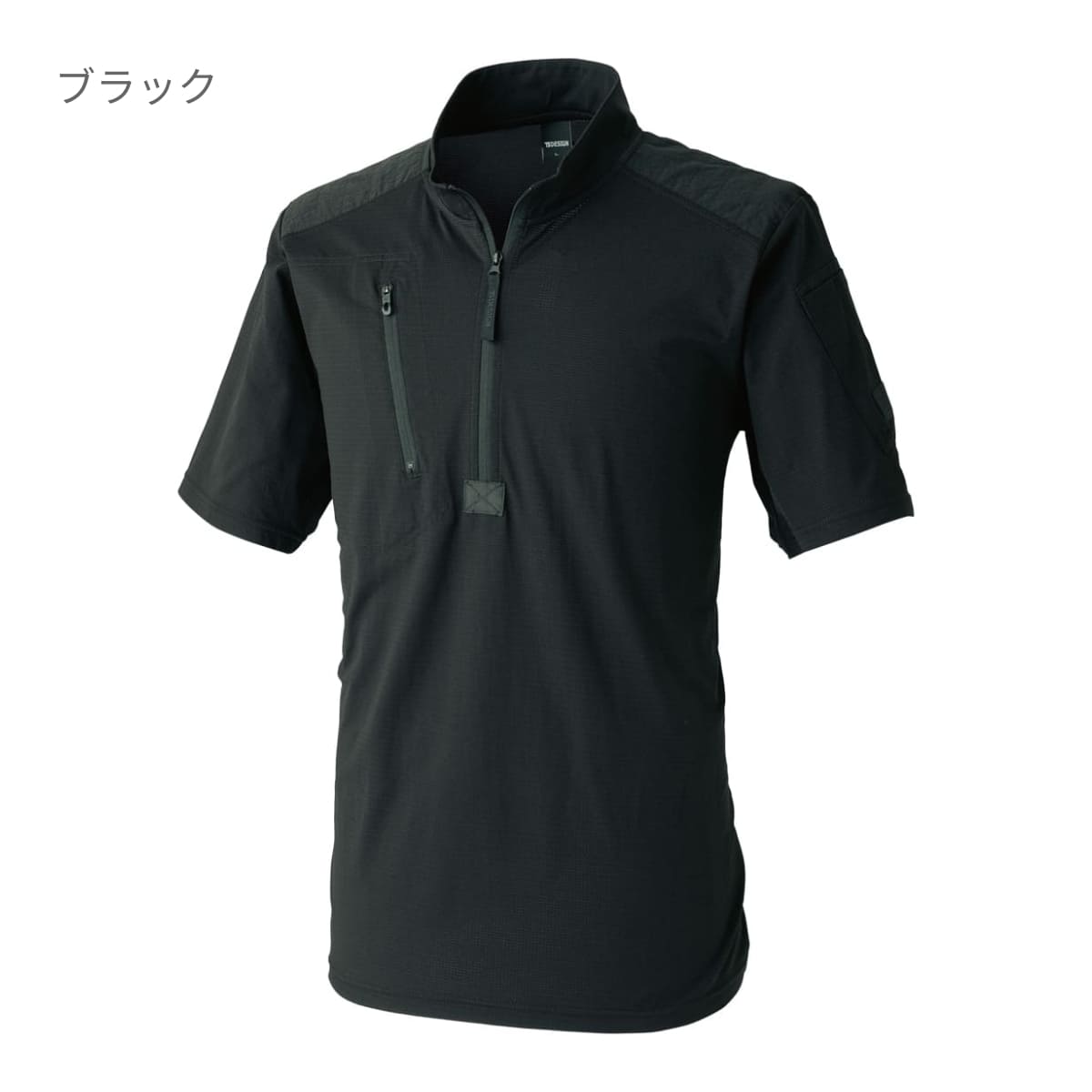TS DEOドッツショートスリーブハーフジップ | ユニフォーム | 1枚 | 85655 | ブラック
