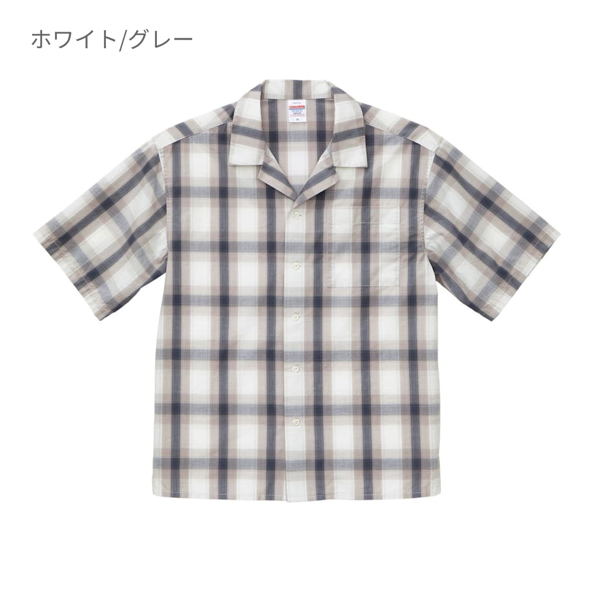 コットン オープンカラーショートスリーブ シャツ | メンズ | 1枚 | 1693-01 | ブラック/ホワイト