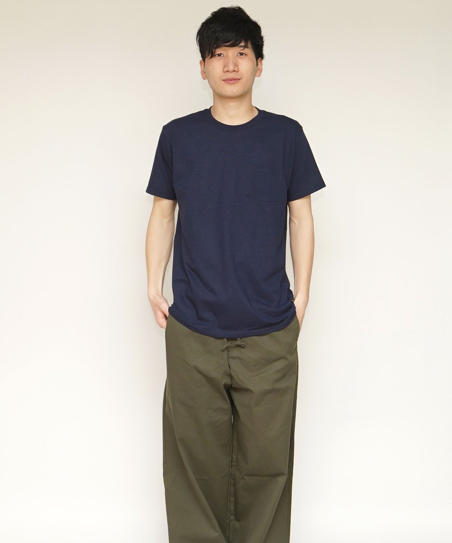 ポケット付きパックTシャツ2枚セット | メンズ | 02T | 3930PHD2 | ホワイト×ジェイネイビー