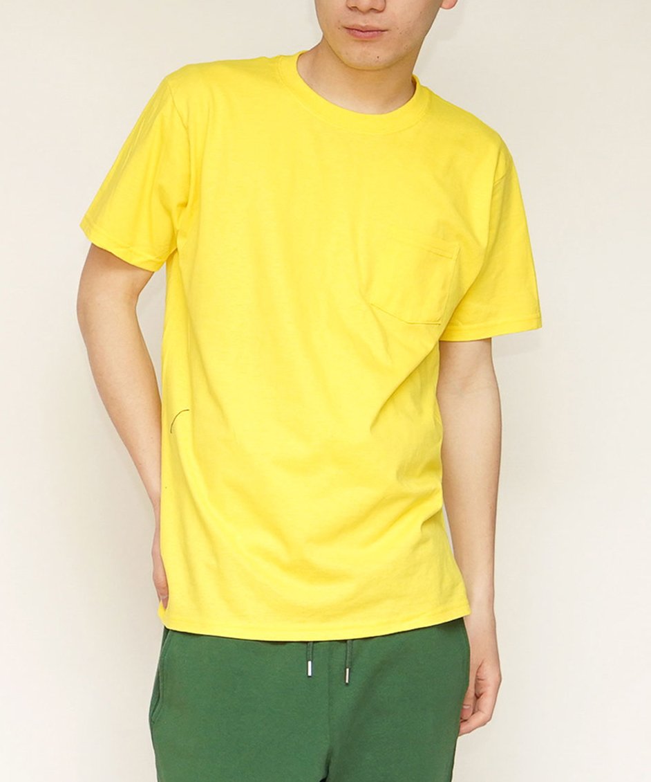 ポケット付きパックTシャツ2枚セット | メンズ | 02T | 3930PHD2 | ホワイト×イエロー
