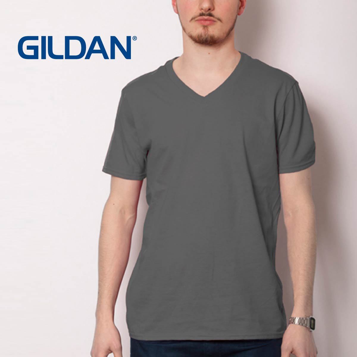 4.5 oz ソフトスタイルVネックTシャツ | メンズ | 1枚 | 64V00 | ネイビー