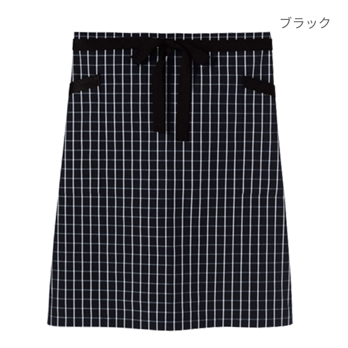 チェック柄ロングエプロン | カフェ・飲食店制服 | 1枚 | FK7123 | ブラウン