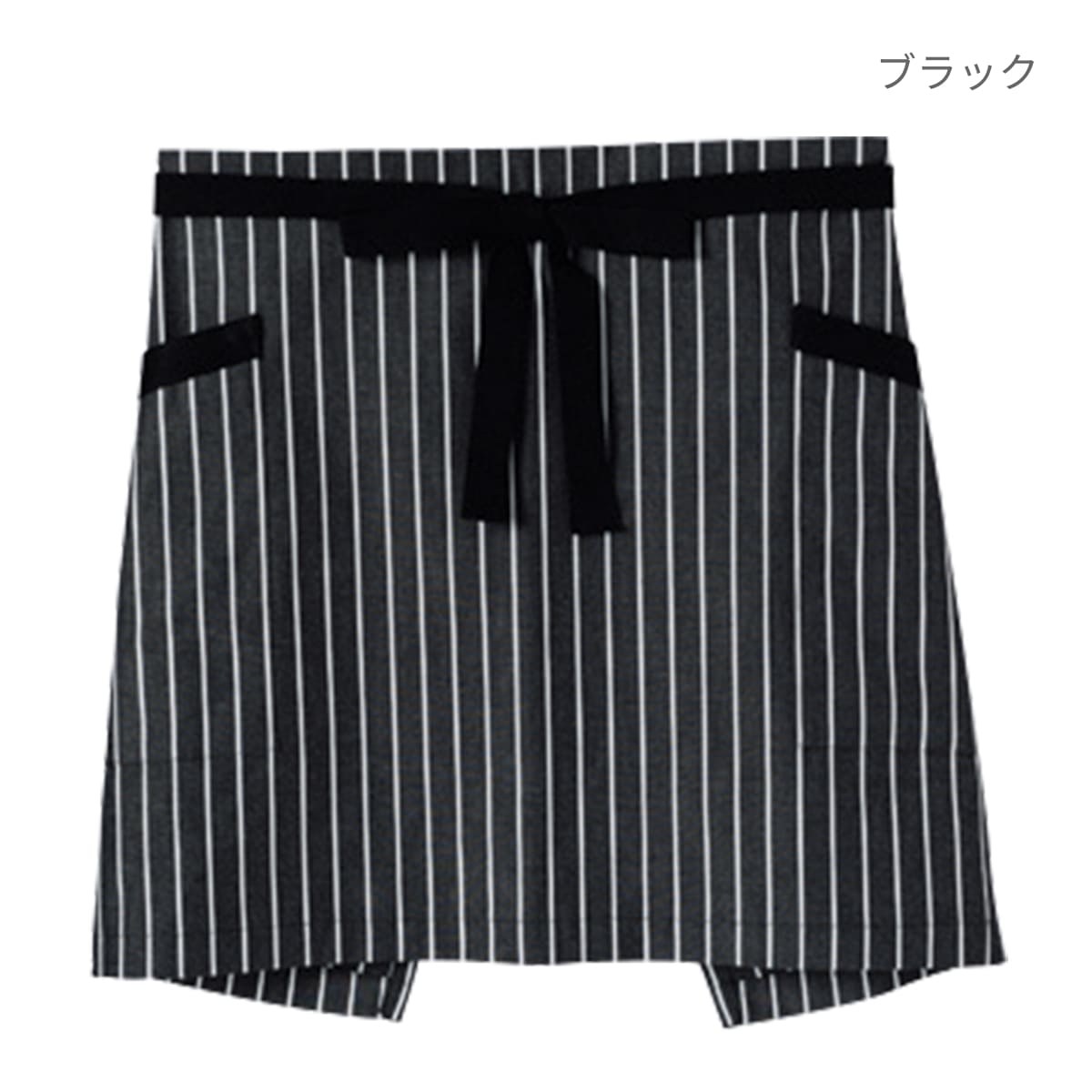 ストライプ柄ショートエプロン | カフェ・飲食店制服 | 1枚 | FK7126 | ブラウン