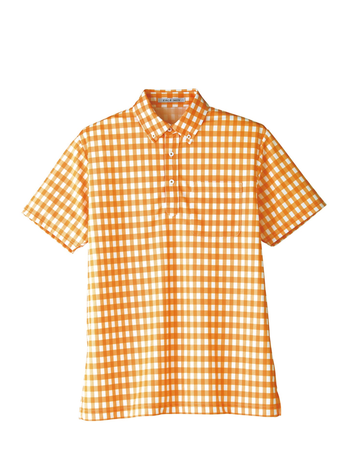 チェックプリントポロシャツ | メンズ | 1枚 | FB4523U | オレンジ