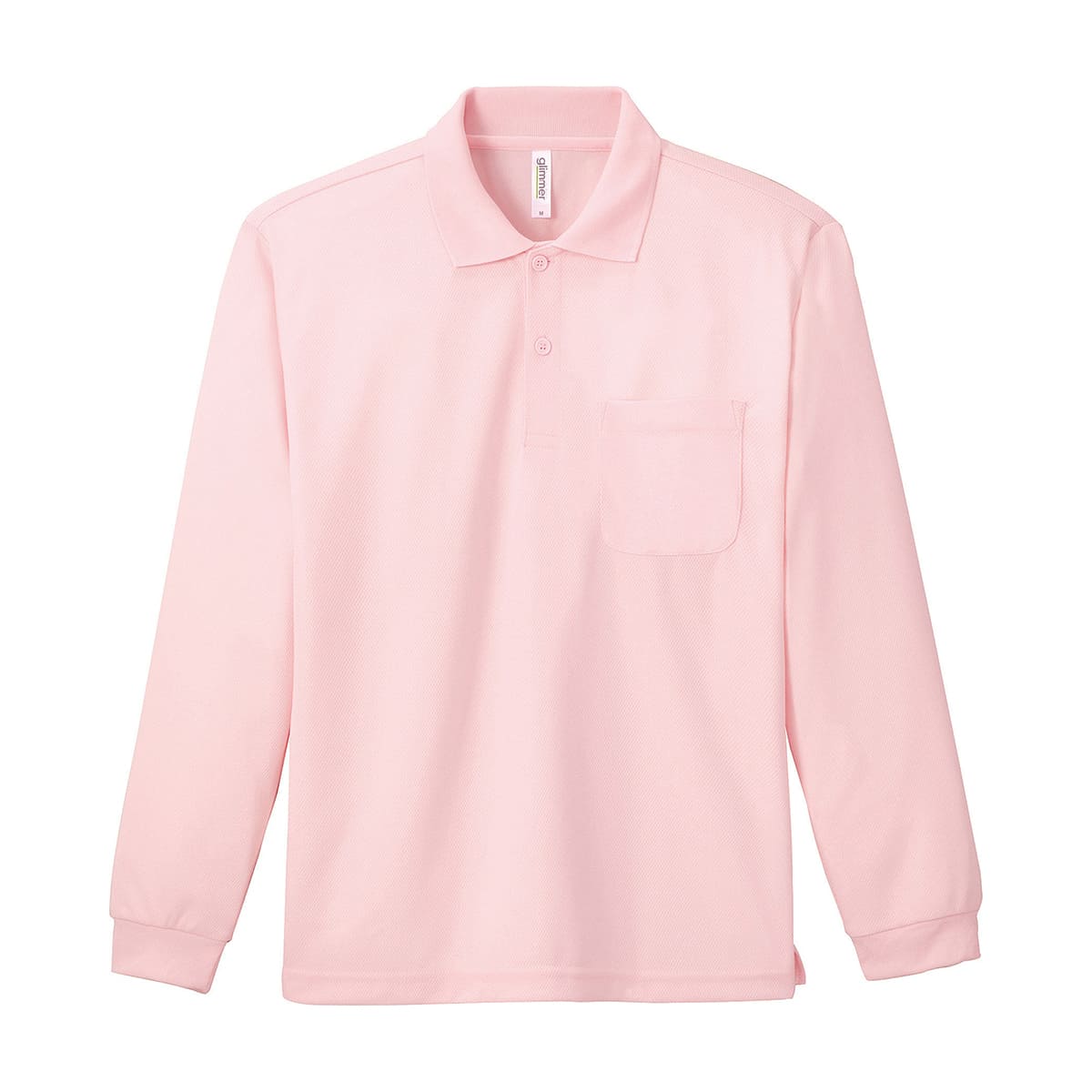 ドライ長袖ポロシャツ(ポケット付) | ビッグサイズ | 1枚 | 00335-ALP | ライトピンク