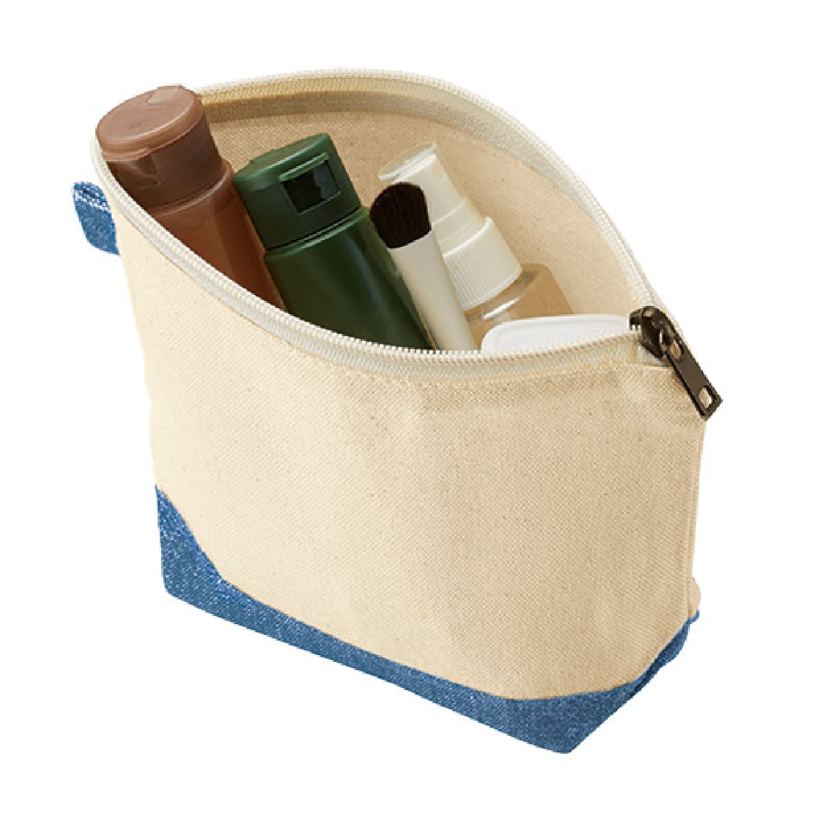 キャンバス デニムボトムデイリーポーチ(S) | ノベルティ(小物) | 1枚 | TR-1059 | ナチュラル×ヴィンテージブルー