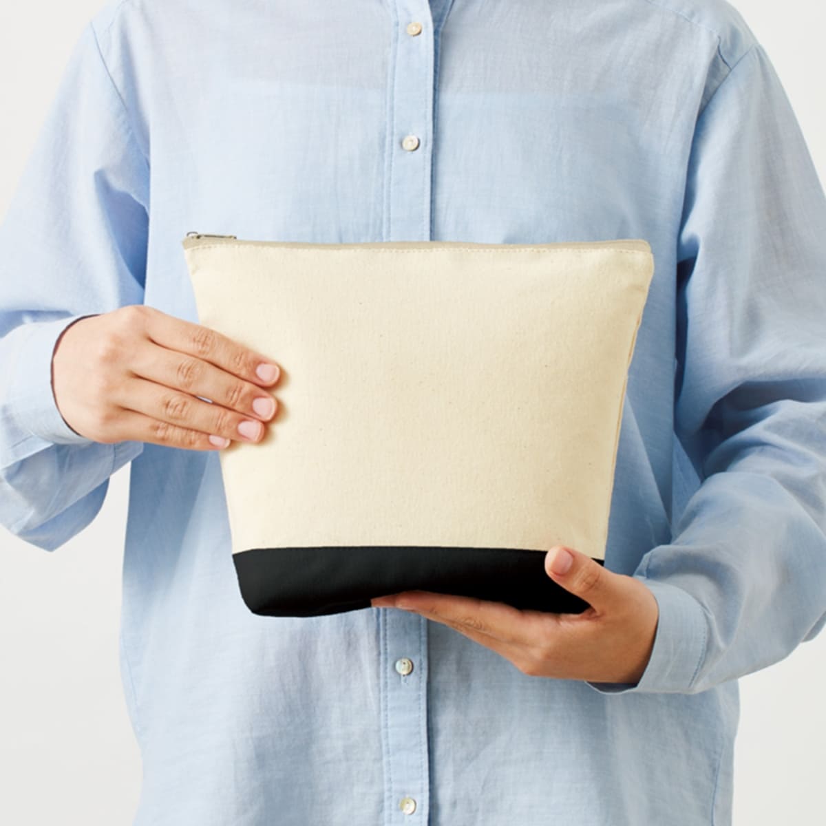 ライトキャンバス カラーボトムデイリーポーチ(M) | ノベルティ(小物) | 1枚 | TR-1071 | ナイトブラック