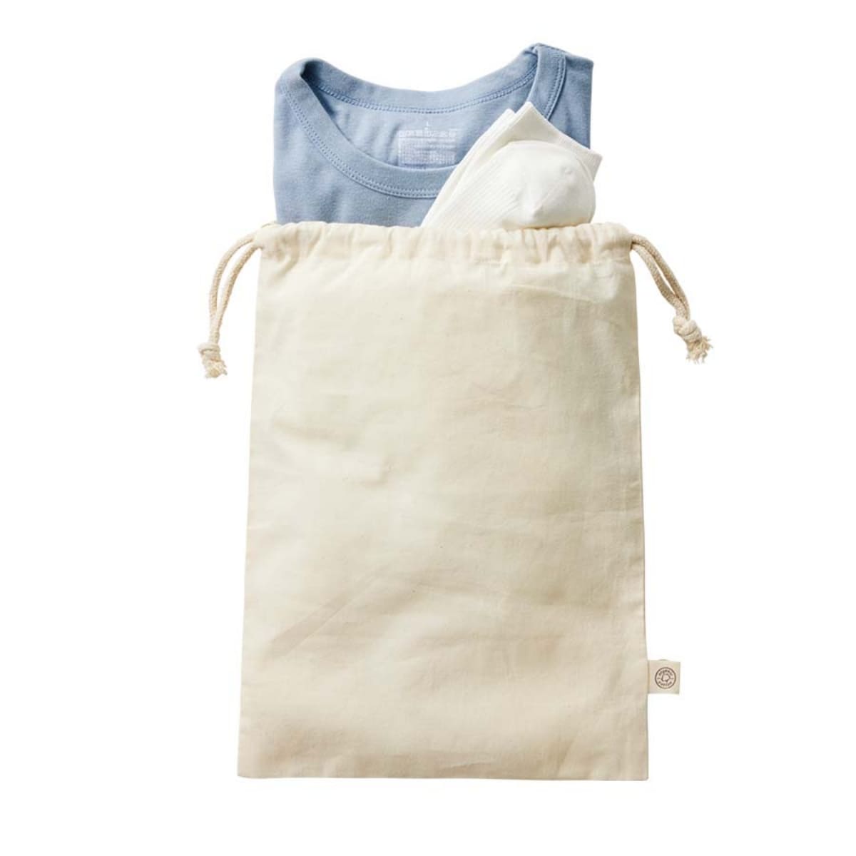 オーガニックコットン ガゼット巾着（L） | ノベルティ(小物) | 1枚 | TR-1170 | ナチュラル