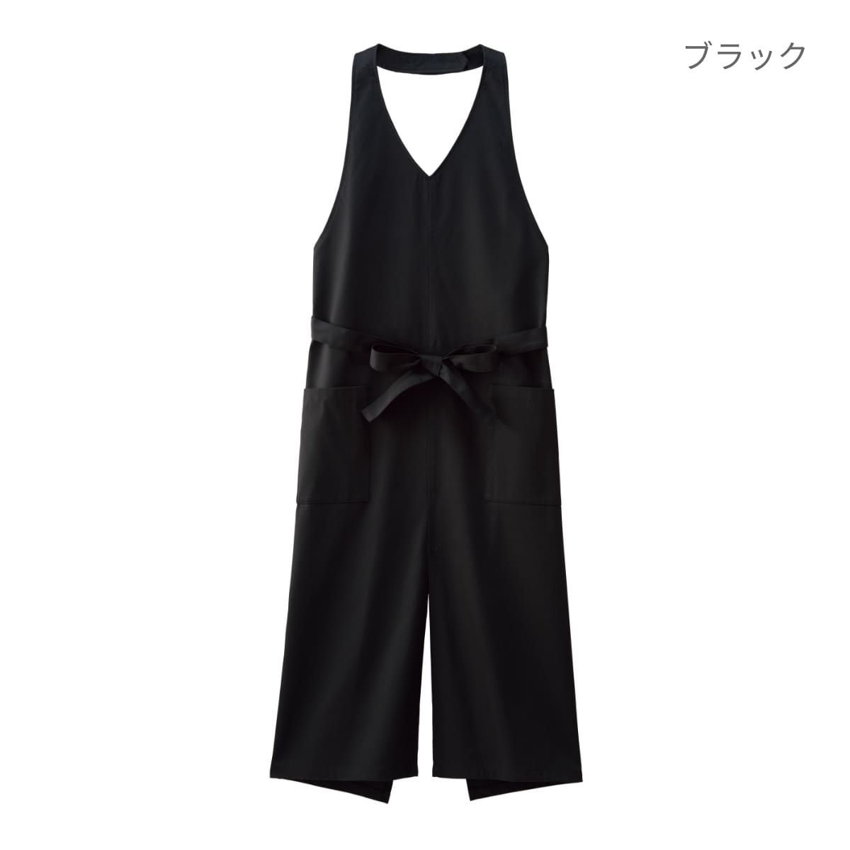 Vネックエプロン | カフェ・飲食店制服 | 1枚 | FK7184 | ブラック