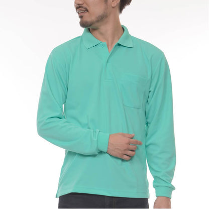 ドライ長袖ポロシャツ(ポケット付) | ビッグサイズ | 1枚 | 00335-ALP | パープル