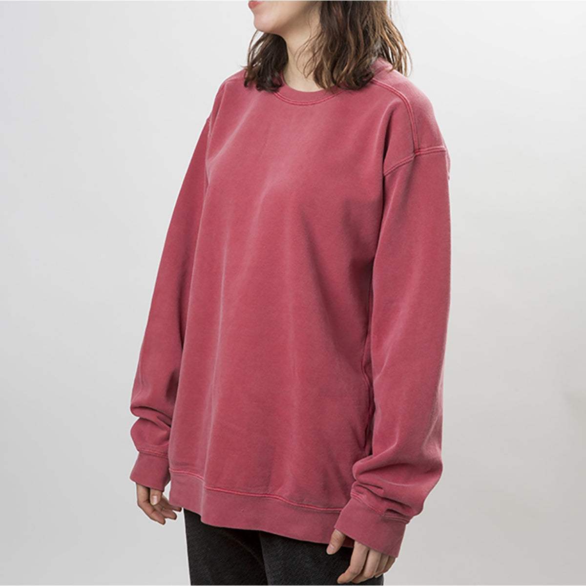 9.5 oz ガーメントダイ クルーネック スウェットシャツ | メンズ | 1枚 | 1566 | クリムゾン