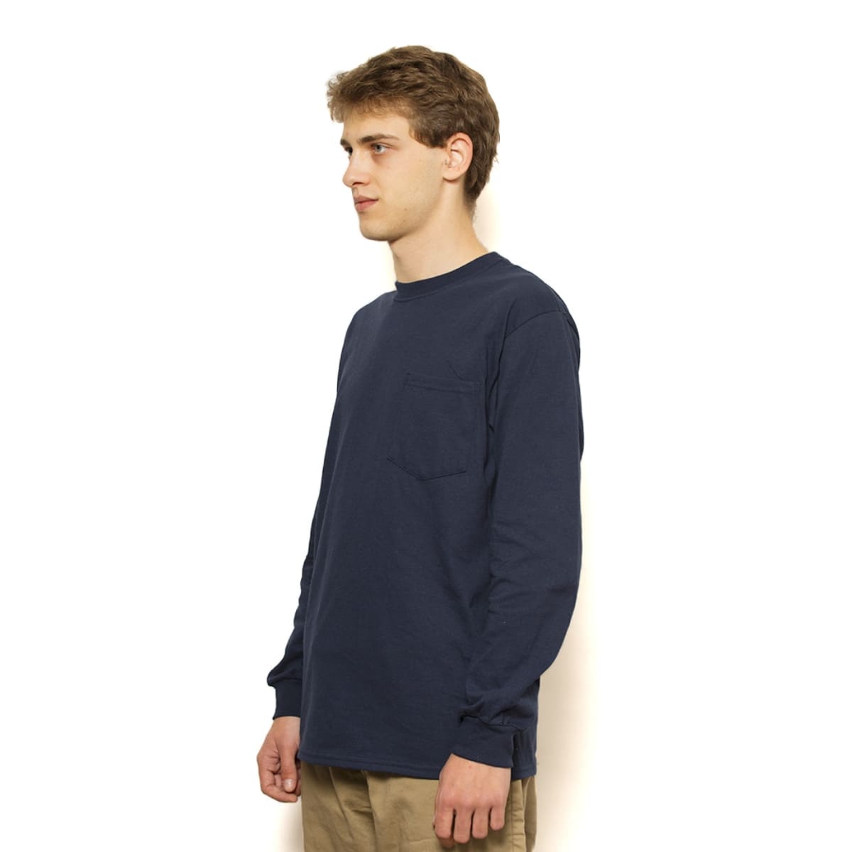 6.0 oz ウルトラコットンロングスリーブポケットTシャツ | ビッグサイズ | 1枚 | 2410 | ホワイト