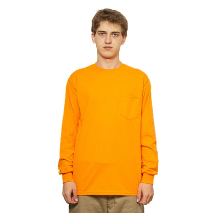 6.0 oz ウルトラコットンロングスリーブポケットTシャツ | ビッグサイズ | 1枚 | 2410 | ネイビー