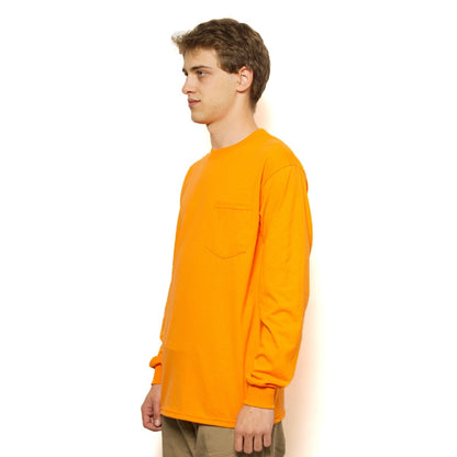6.0 oz ウルトラコットンロングスリーブポケットTシャツ | ビッグサイズ | 1枚 | 2410 | セーフティグリーン