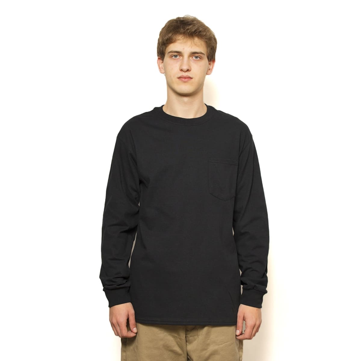 6.0 oz ウルトラコットンロングスリーブポケットTシャツ | ビッグサイズ | 1枚 | 2410 | ホワイト