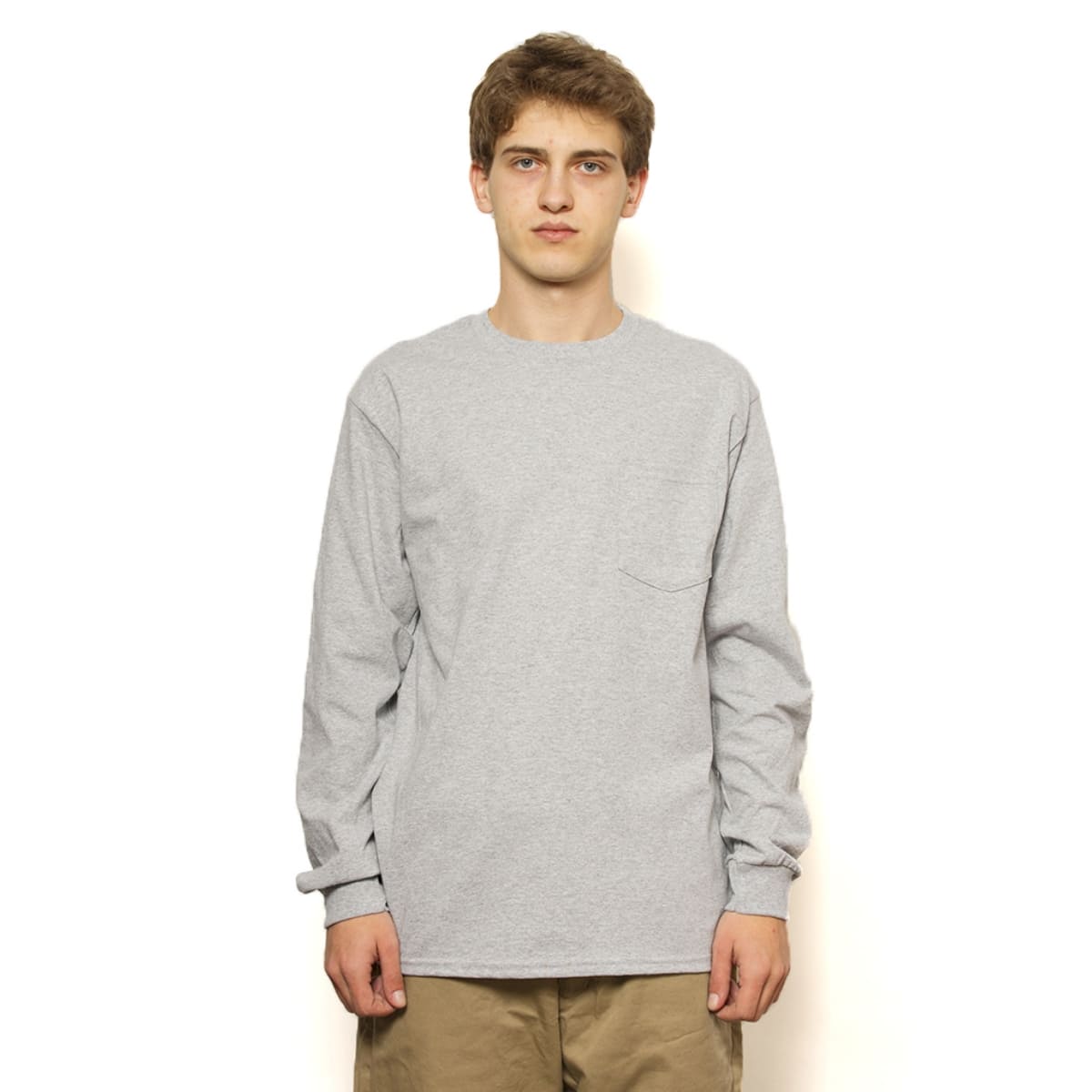 6.0 oz ウルトラコットンロングスリーブポケットTシャツ | ビッグサイズ | 1枚 | 2410 | ホワイト