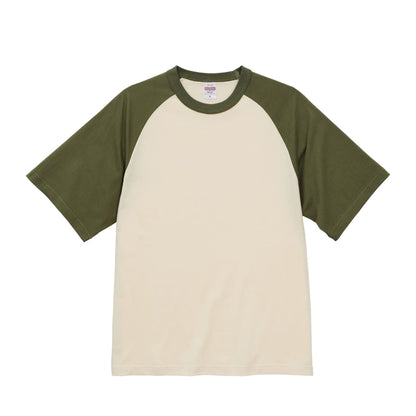 5.6オンス ラグラン Tシャツ | メンズ | 1枚 | 5041-01 | アッシュ/ビリヤードグリーン