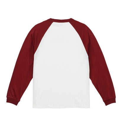 5.6オンス ラグラン ロングスリーブ Tシャツ（1.6インチリブ） | メンズ | 1枚 | 5048-01 | ホワイト/アイビーグリーン