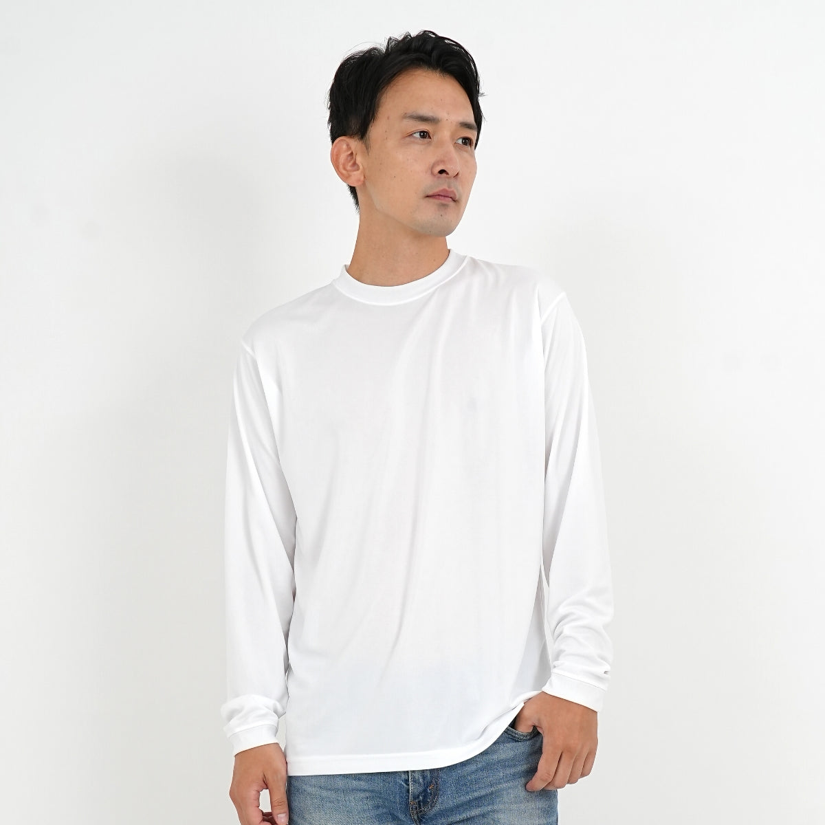4.7オンス ドライシルキータッチ ロングスリーブ Tシャツ (ローブリード) | メンズ | 1枚 | 5089-01 | ターコイズブルー