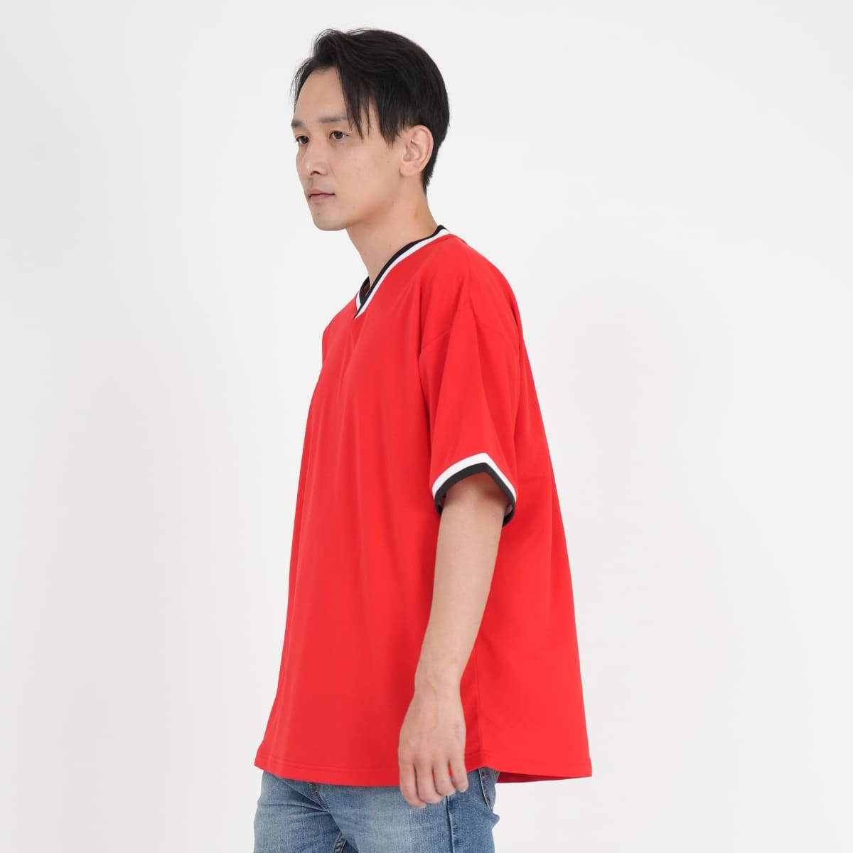 4.1オンス ドライアスレチック ルーズフィット ラインリブ Tシャツ | メンズ | 1枚 | 5927-01 | ブラック/ホワイト/ブラック
