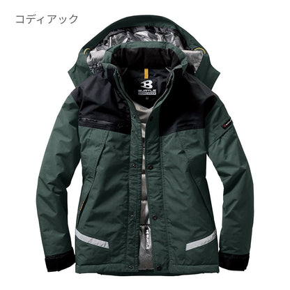 防水防寒ジャケット（大型フード付き）（ユニセックス）［7610シリーズ］ | 作業着 | 1枚 | 7610 | ブラック