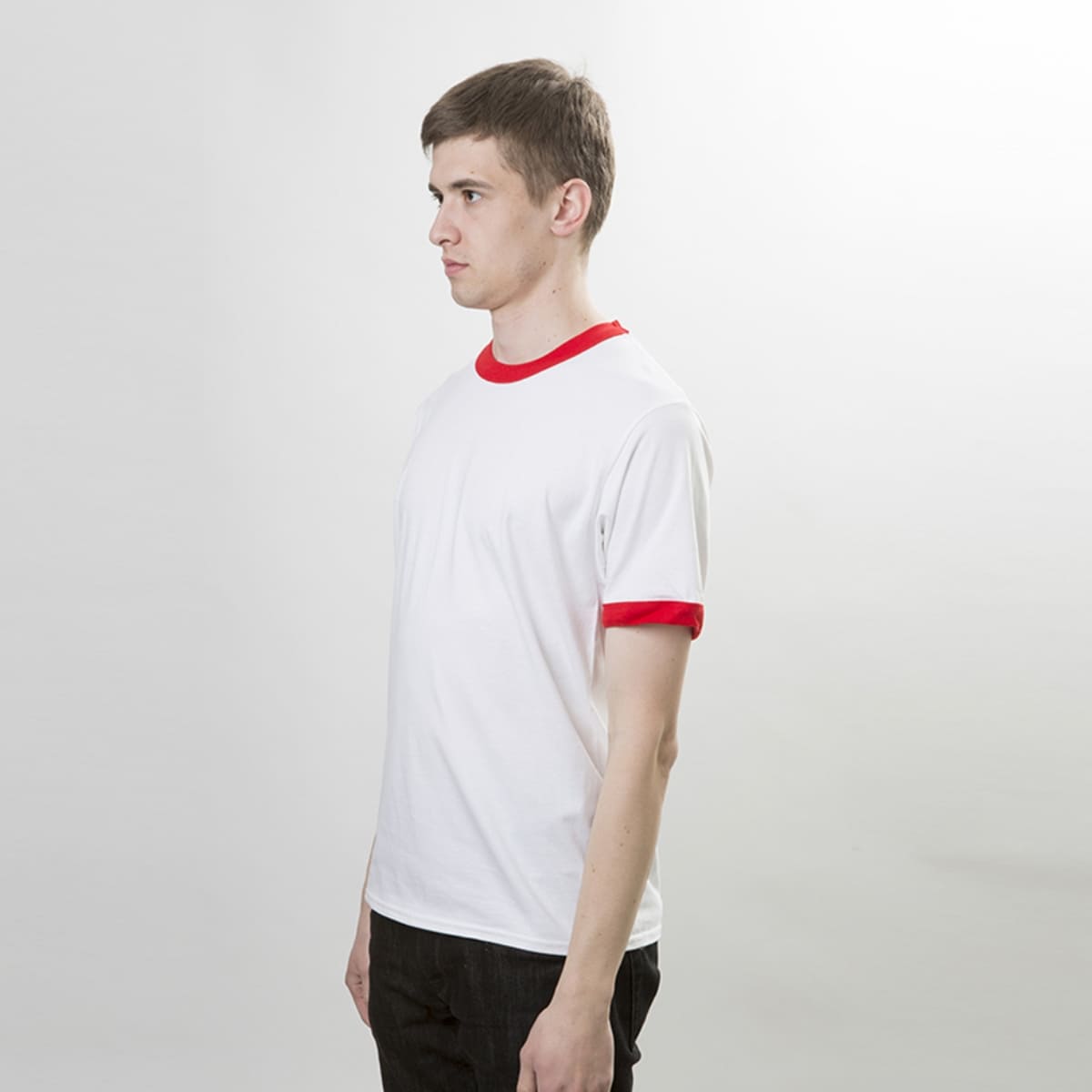 5.3オンス アダルトリンガーＴシャツ | ビッグサイズ | 1枚 | 76600 | ホワイト/レッド