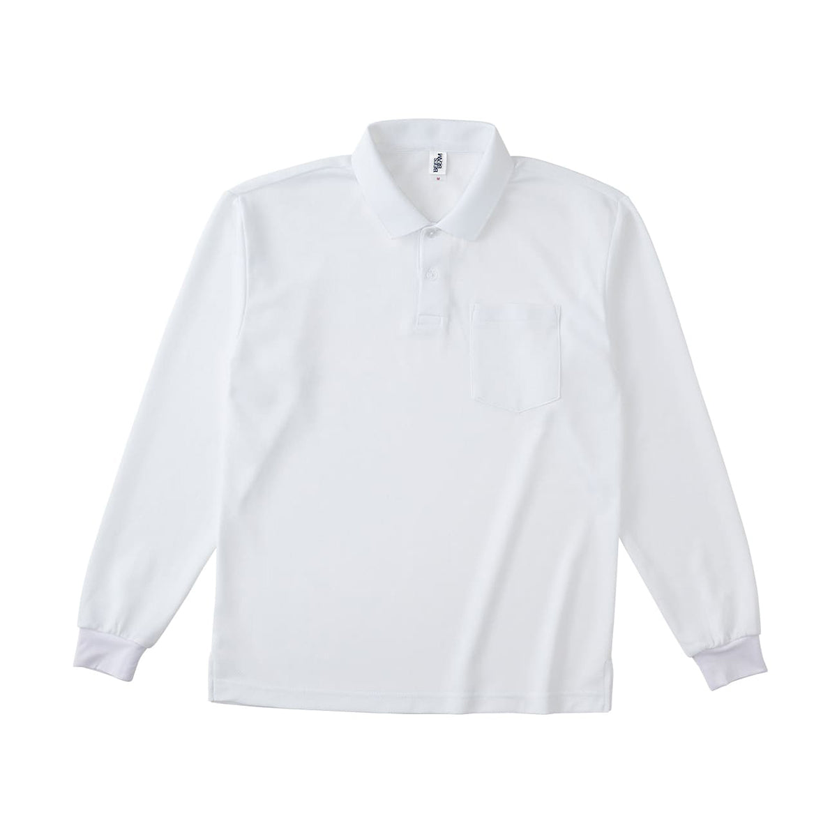 ポケット付き 長袖アクティブ ポロシャツ | ビッグサイズ | 1枚 | APL-269 | ホワイト