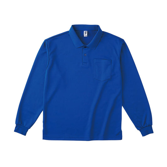 ポケット付き 長袖アクティブ ポロシャツ | ビッグサイズ | 1枚 | APL-269 | ロイヤルブルー