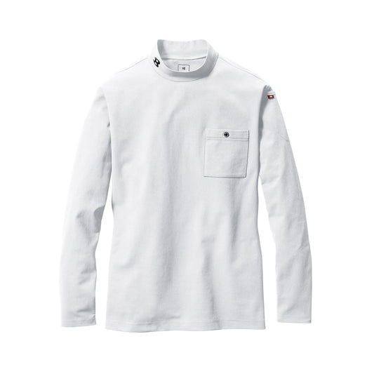 モックネックロングTシャツ(ユニセックス) | ユニフォーム | 1枚 | 655 | ホワイト