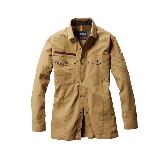 長袖シャツ(ユニセックス)［7041シリーズ］ | ユニフォーム | 1枚 | 7045 | カーキ