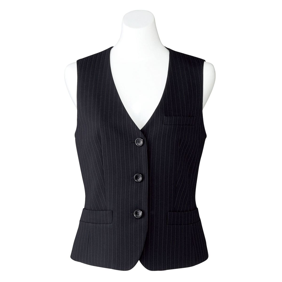 ベスト［Herringbone PinStripe］ | 事務服 | 1枚 | AV1250 | ネイビー×グレイ