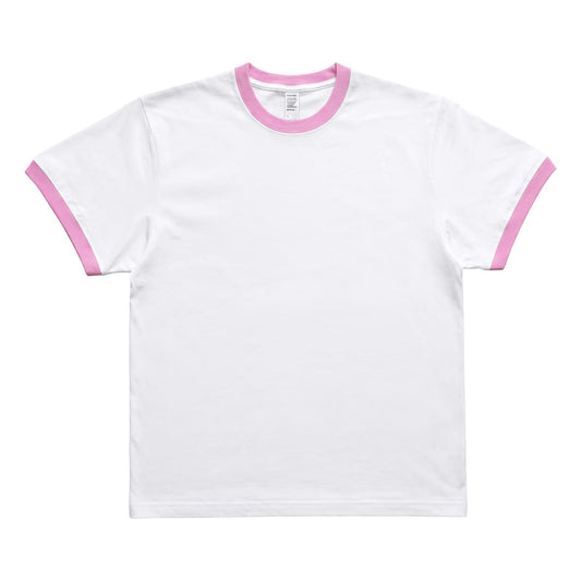 32 DF1114 6.6オンス プレミアムリンガーTシャツ | ビッグサイズ | 1枚 | DF1114 | ホワイト×ピンク