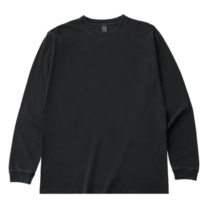6.6オンス ロングスリーブガーメントダイTシャツ（1.6インチリブ） | ビッグサイズ | 1枚 | DF1201D | ヴィンテージブラック