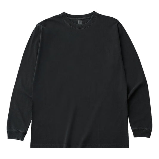 6.6オンス ロングスリーブガーメントダイTシャツ（1.6インチリブ） | ビッグサイズ | 1枚 | DF1201D | ヴィンテージブラック