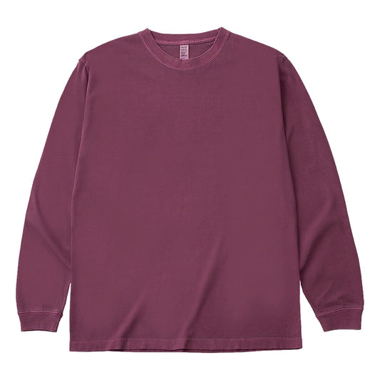6.6オンス ロングスリーブガーメントダイTシャツ（1.6インチリブ） | メンズ | 1枚 | DF1201D | ヴィンテージパープル