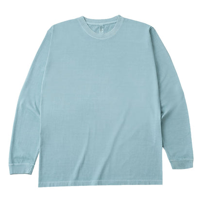 6.6オンス ロングスリーブガーメントダイTシャツ（1.6インチリブ） | ビッグサイズ | 1枚 | DF1201D | ヴィンテージサックス