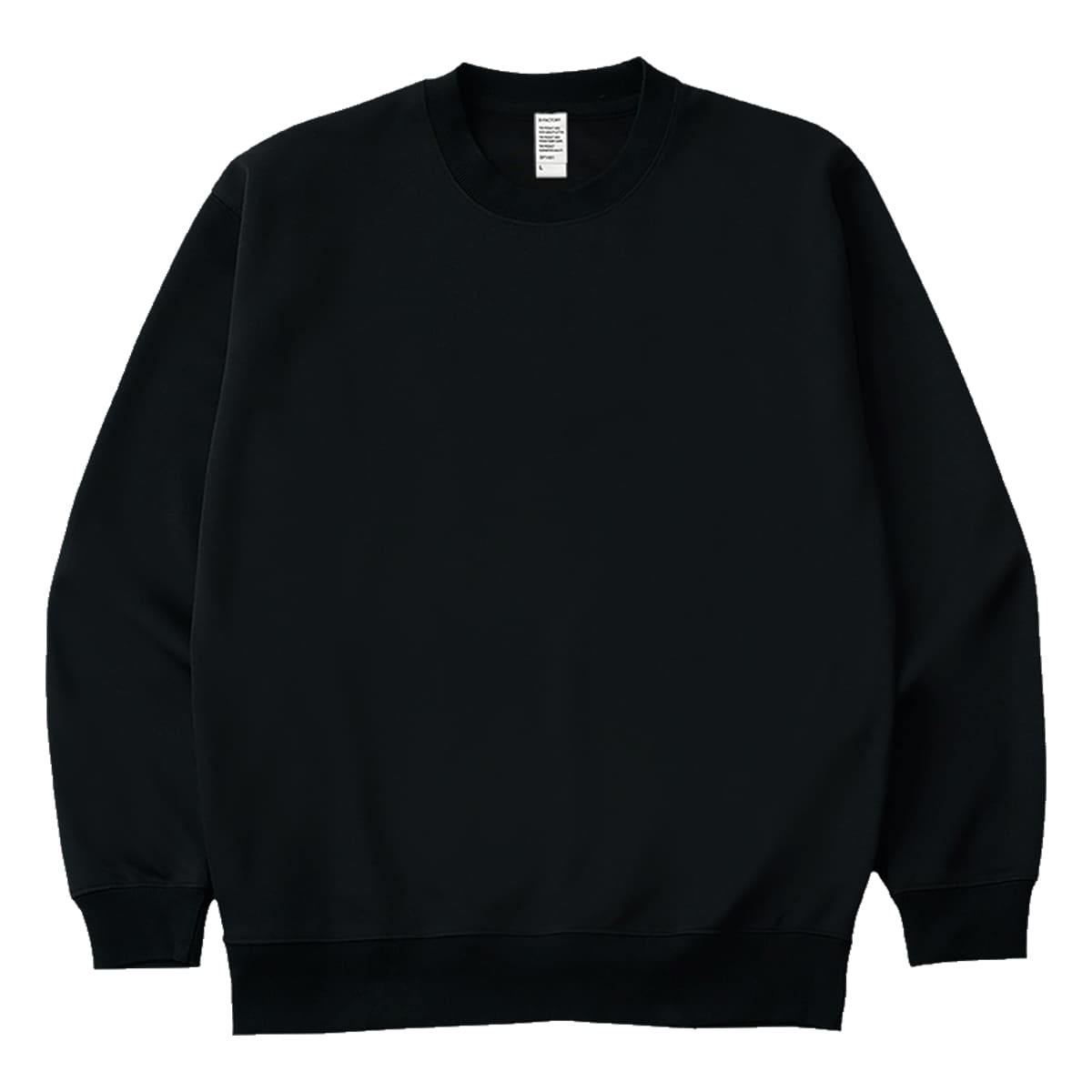 12オンス プラチナクルーネックスウェット | ビッグサイズ | 1枚 | DF1406 | ブラック