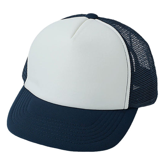 フラットバイザー メッシュキャップ | ノベルティ(小物) | 1枚 | DF2201 | ホワイト×ネイビー