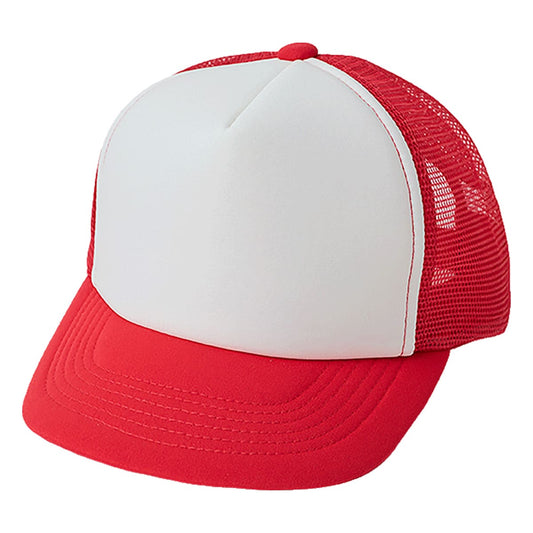 フラットバイザー メッシュキャップ | ノベルティ(小物) | 1枚 | DF2201 | ホワイト×レッド