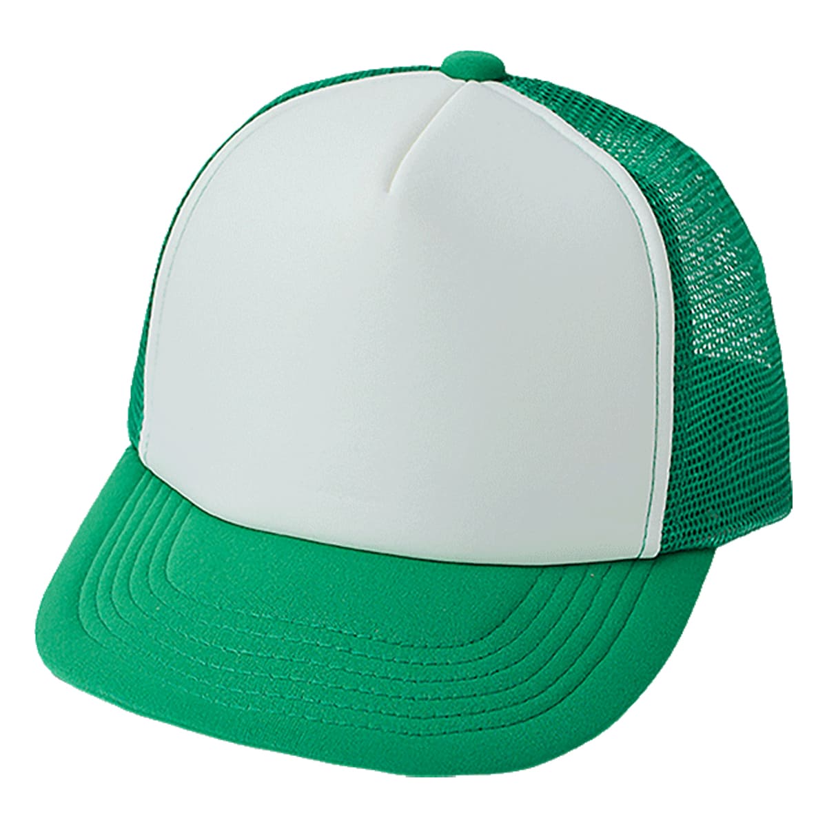 フラットバイザー メッシュキャップ | ノベルティ(小物) | 1枚 | DF2201 | ホワイト×グリーン
