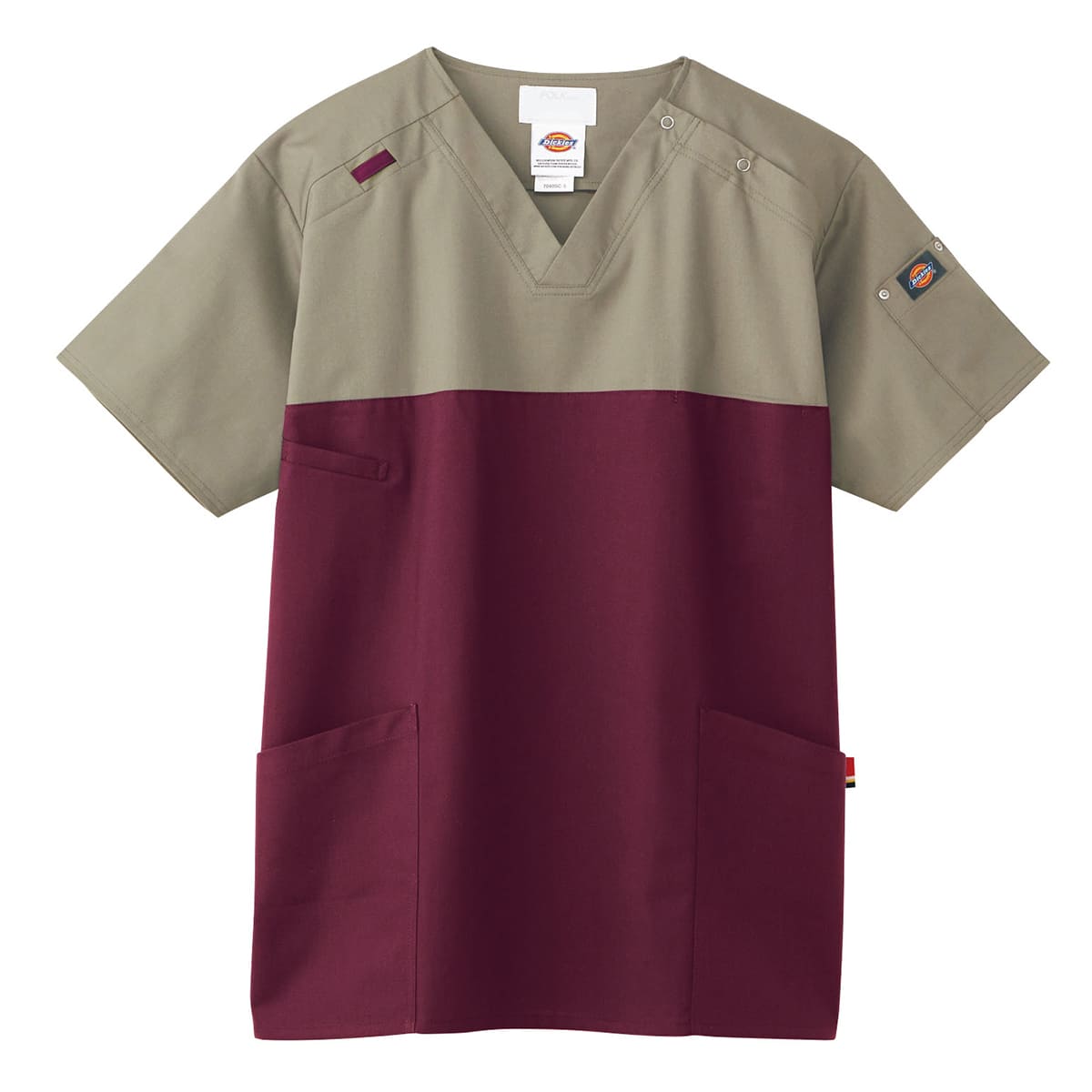 スクラブ（Dickies） | メディカルウェア | 1枚 | 7040SC | ストーン×D.ボルドー