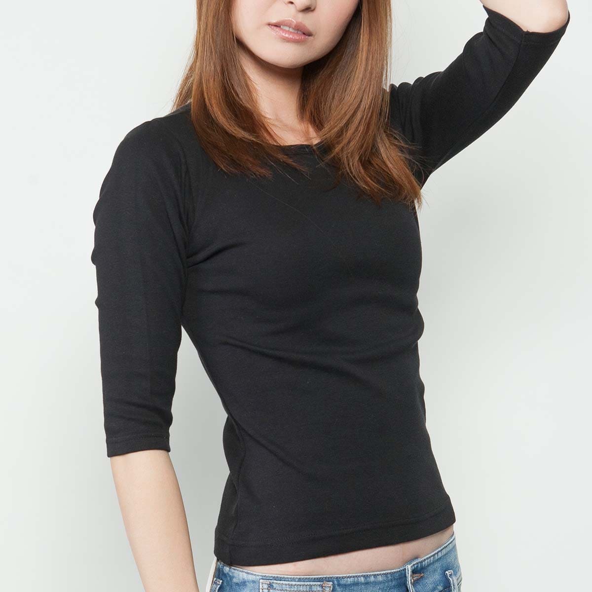 7分袖Tシャツ | レディース | 1枚 | DM4540 | スーパーブラック
